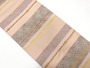 疋田に組紐模様織り出し袋帯